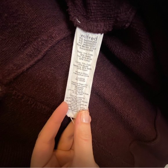 Aritzia Wilfred Diderot Cocoon Cardigan In Burgundy Open Front Top Sweater XS - Picture 7 of 9